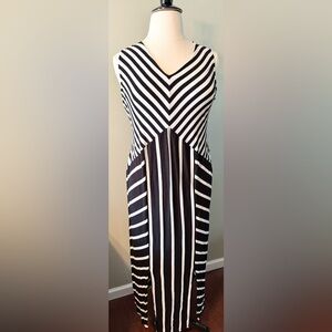 Lane Bryant Black and White Striped Dress